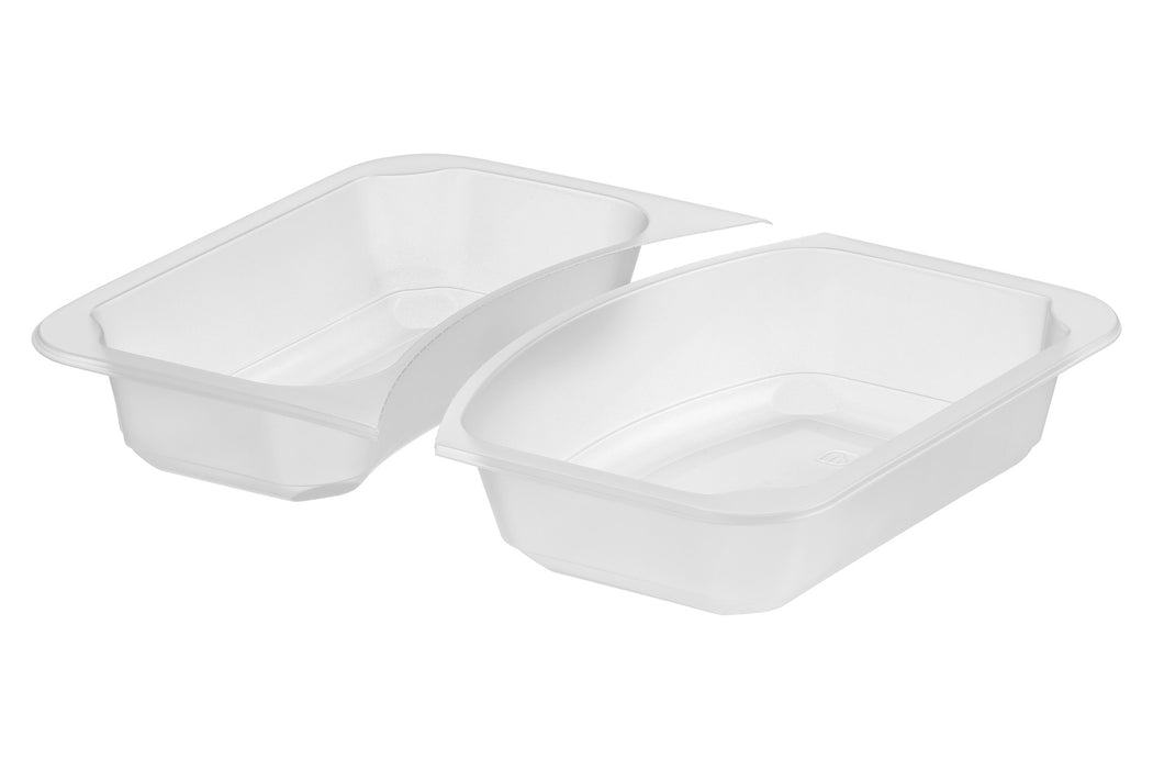 Boîte-repas 2 compartiments 227×178×40 mm PP