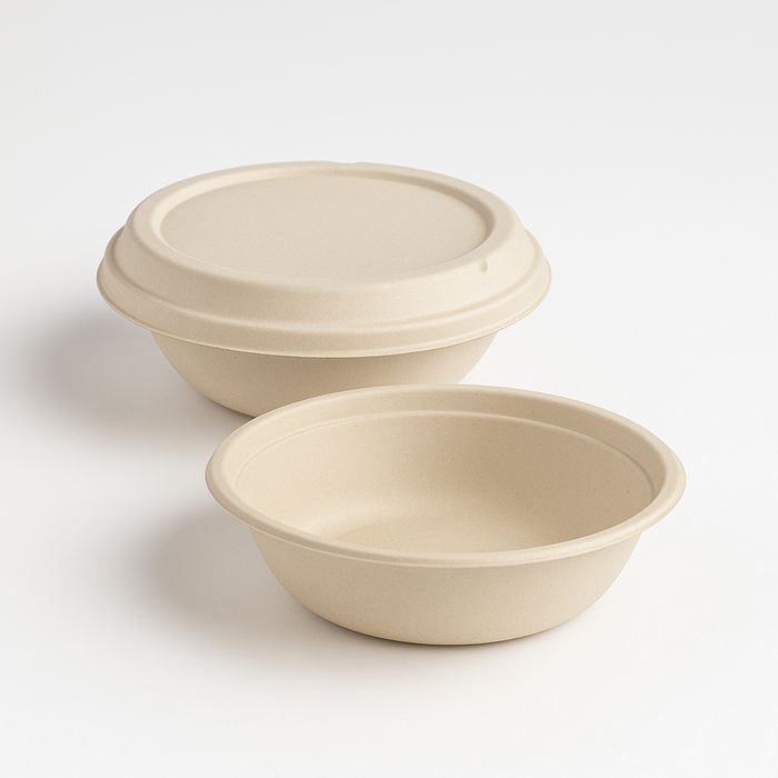 Bols Jetables Canne à Sucre 1100 Ml - Lot De 200 - Biodégradables Et Compostables - Pour Soupes, Salades, événements, Traiteurs - 5