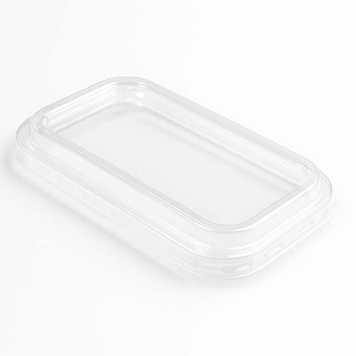 Couvercle en plastique pour récipient alimentaire, 178x113 mm