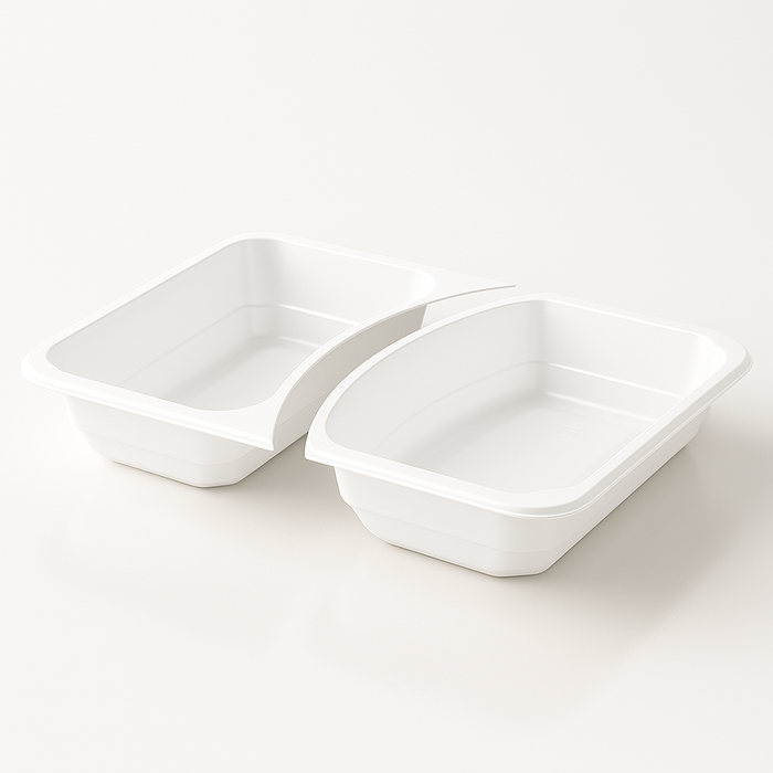Boîte-repas 2 compartiments 227×178×50 mm PP