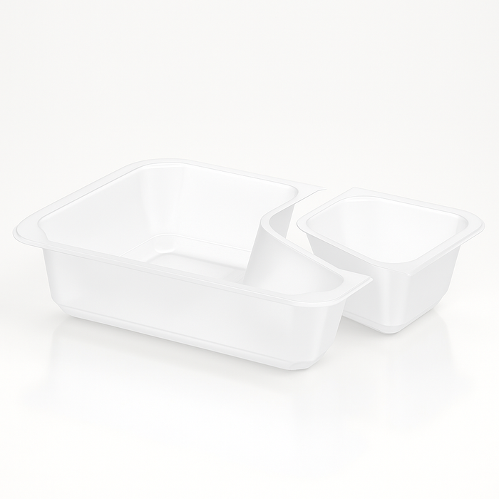 Barquette COLT avec perforation – PP laiteux, 227x178x50 mm