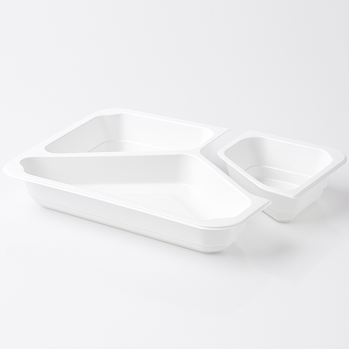 Boîte-repas 3 compartiments 227×178×30 mm PP