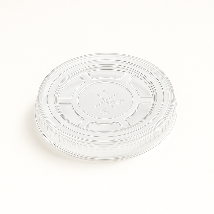 Couvercle pour gobelet en plastique avec découpe pour paille, diamètre 95 mm.